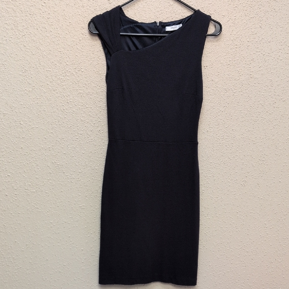 Mango Elegant One Shoulder Black Dress